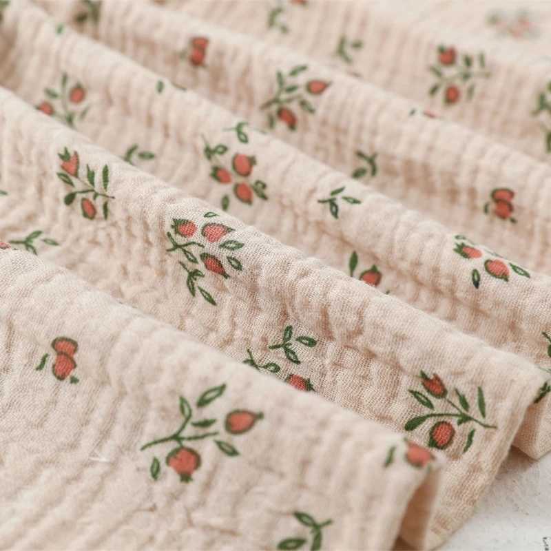 Cotton Swaddle Blanket Baby Blanket Solid Color Floral Print Muslin Diaper Swaddle New Born Crinkle Fabric Born Stroller Cover Y240815