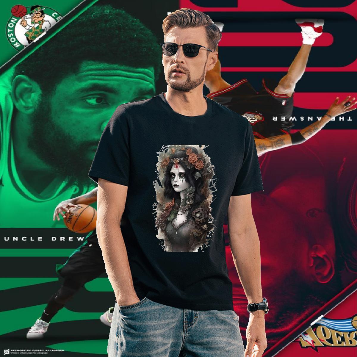T Shirts Men 230g Cotton portrait Anime Printing Street Crew Neck Breathable Black White Couples T Shirts Free Shipping Loose Fit Clothings