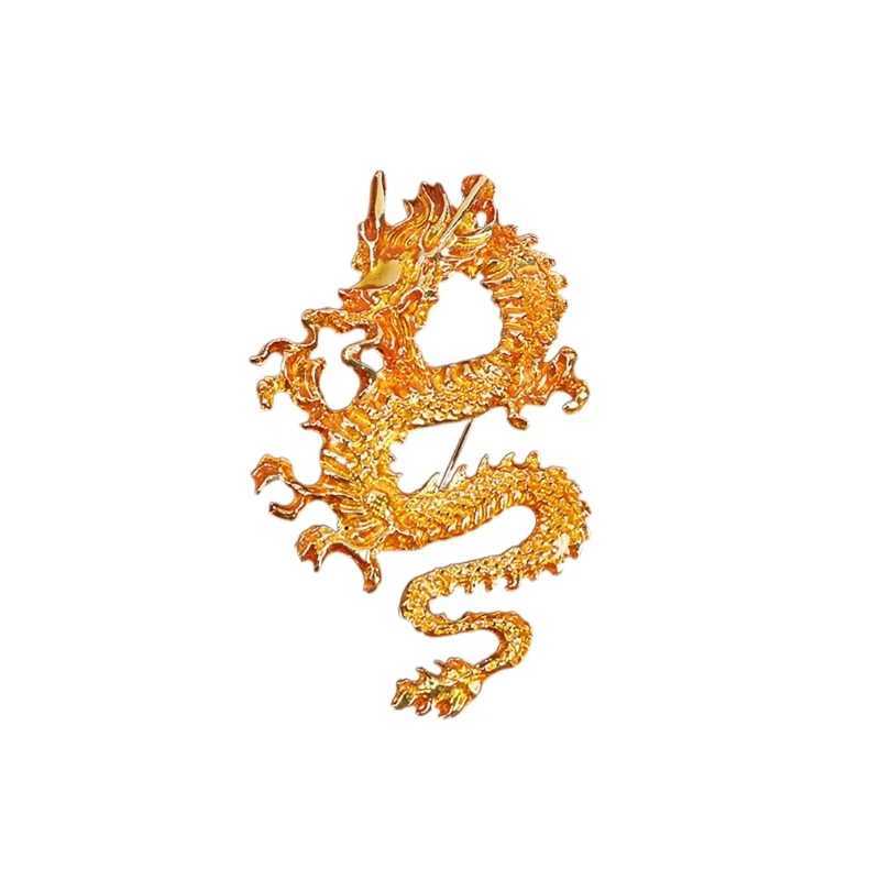 Traditional Dragon Chest Chinese Culture Collar Pin Chinese Zodiac Party Pin W240815
