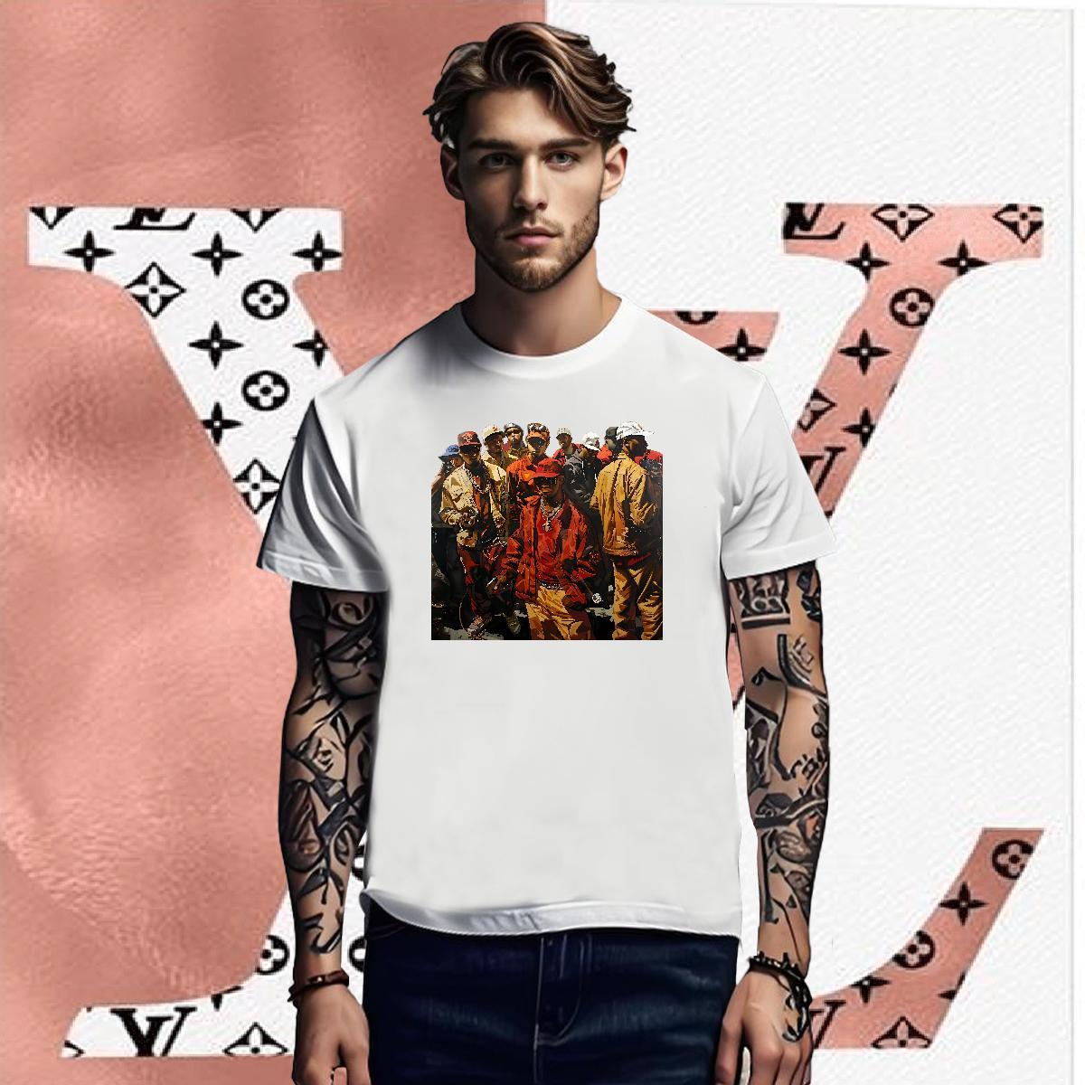 T-Shirts 230g Cotton person Spring Summer Breathable Short Sleeve Cartoon Print Men Tops Tees 2024 New Designer Tee Shirt