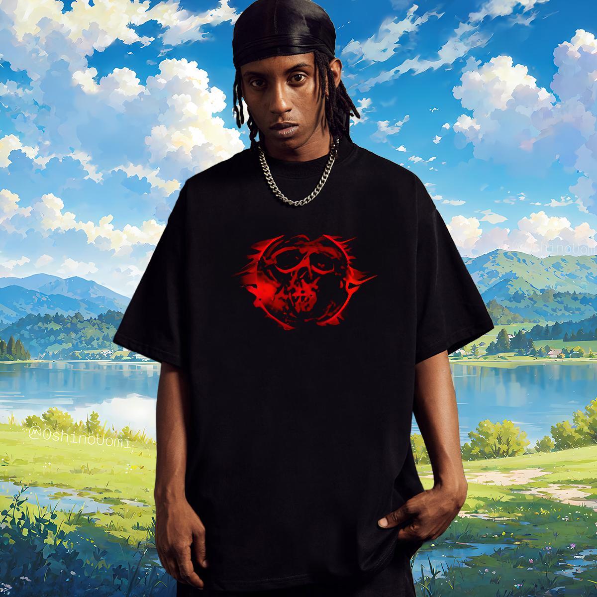 T-Shirts for Men 230g Cotton Terror Outdoor Crew Neck Breathable Custom Print Plus Size Men Tees 2024 New Soft Top Tees