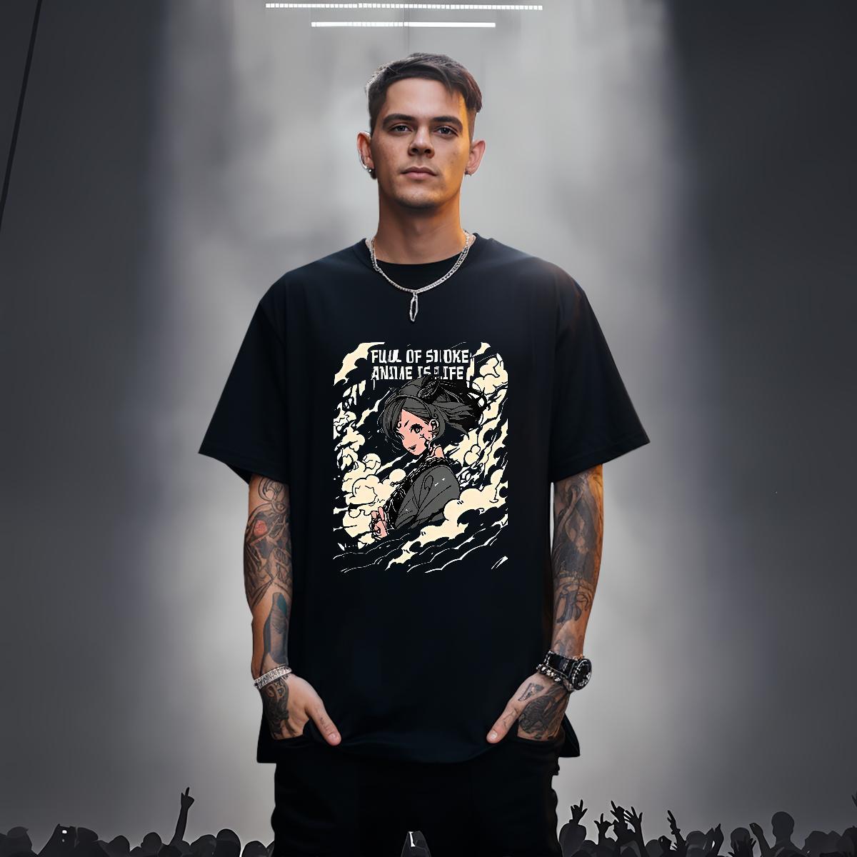 T-Shirts for Men 230g Pure Cotton portrait Outdoor Round Neck Short Sleeve Oversized 4XL Couples T Shirts Fashion Casual Cool Design Wear