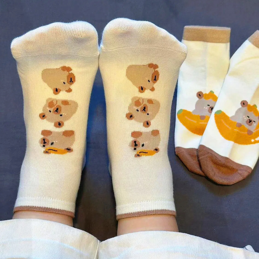 Children's Summer Thin Japanese Cute 3D Cartoon Ins Trendy Versatile Short Socks
