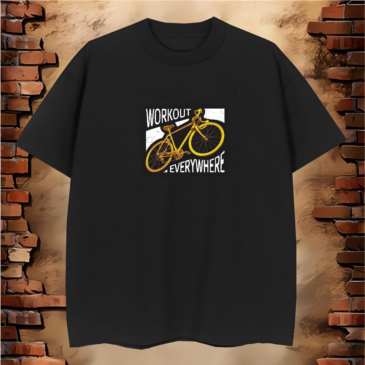 Loose bicycle T Shirt For Man Hip Hop Street Men Tshirts 100% Cotton 230g 2024 Breathable Crew Neck Plus Size Cartoon Tee Shirt