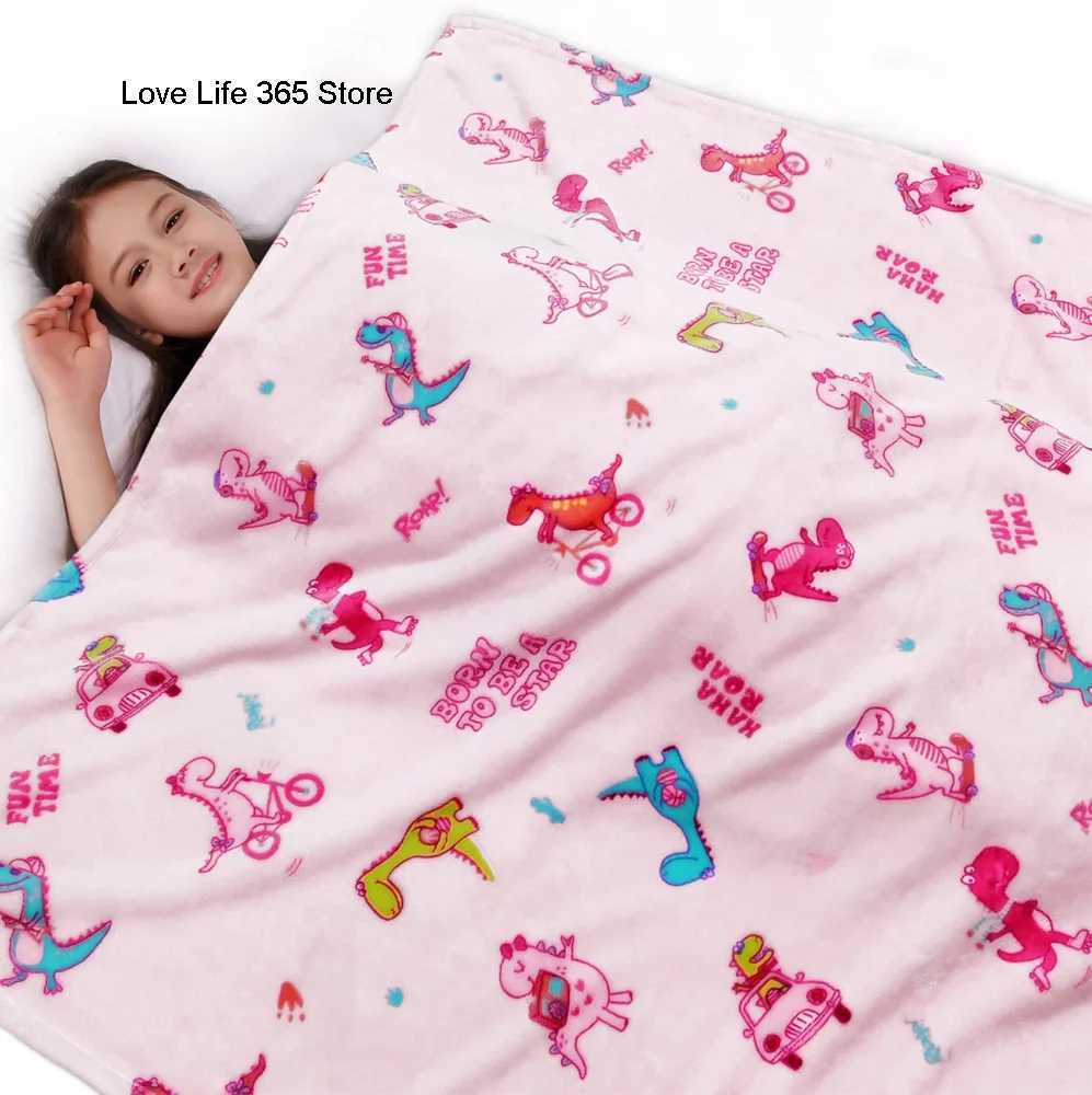 Kids Dinosaur Flannel Blanket For Children Sleep Blankets For Boys Girls Christmas Gifts Picnic Travel Bed Sofa Chair All Season Y240815