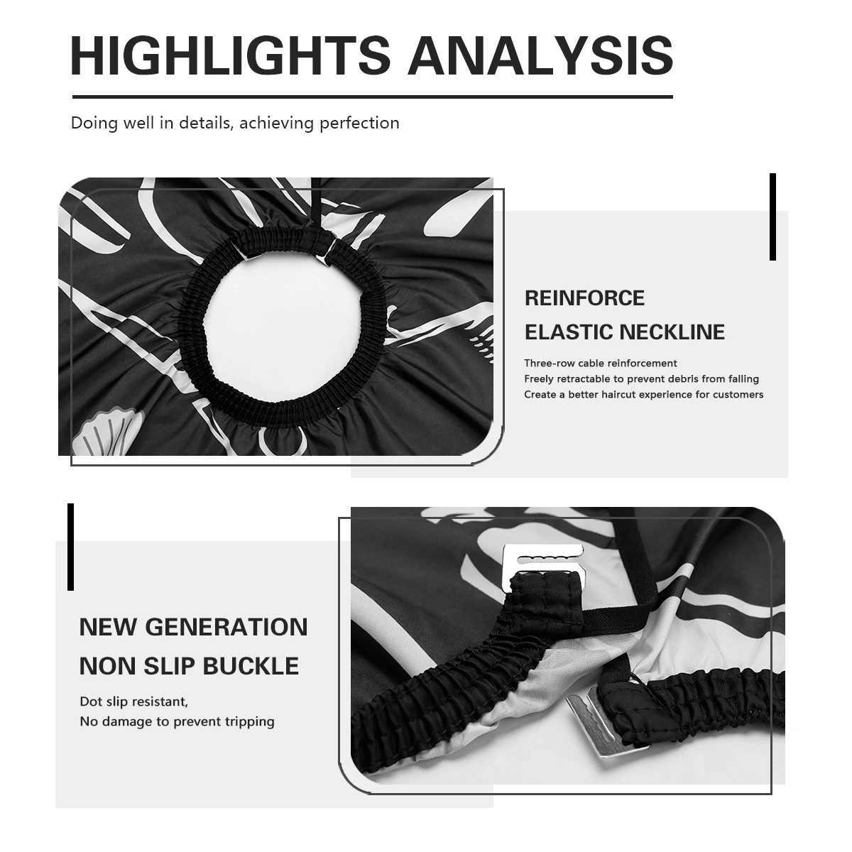 Hair cutting coat waterproof hair cutting adjustable dress anti-static buckle released hair cutting shop hat tool W240814