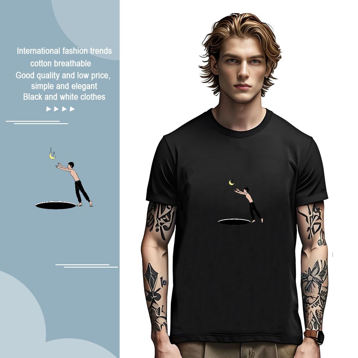 Man T Shirts 230g Cotton portrait Casual Breathable Short Sleeve Anime Men Clothes T-Shirt Fashion New Wholesale Wear