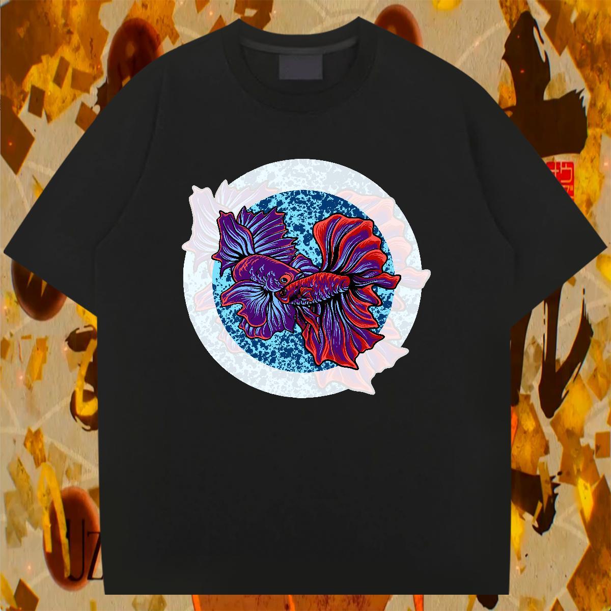 Popular T-Shirts for Men O-Neck Short Sleeve Daily Outfit Graphic 230g 100% Cotton Mens Tshirts Custom Wear