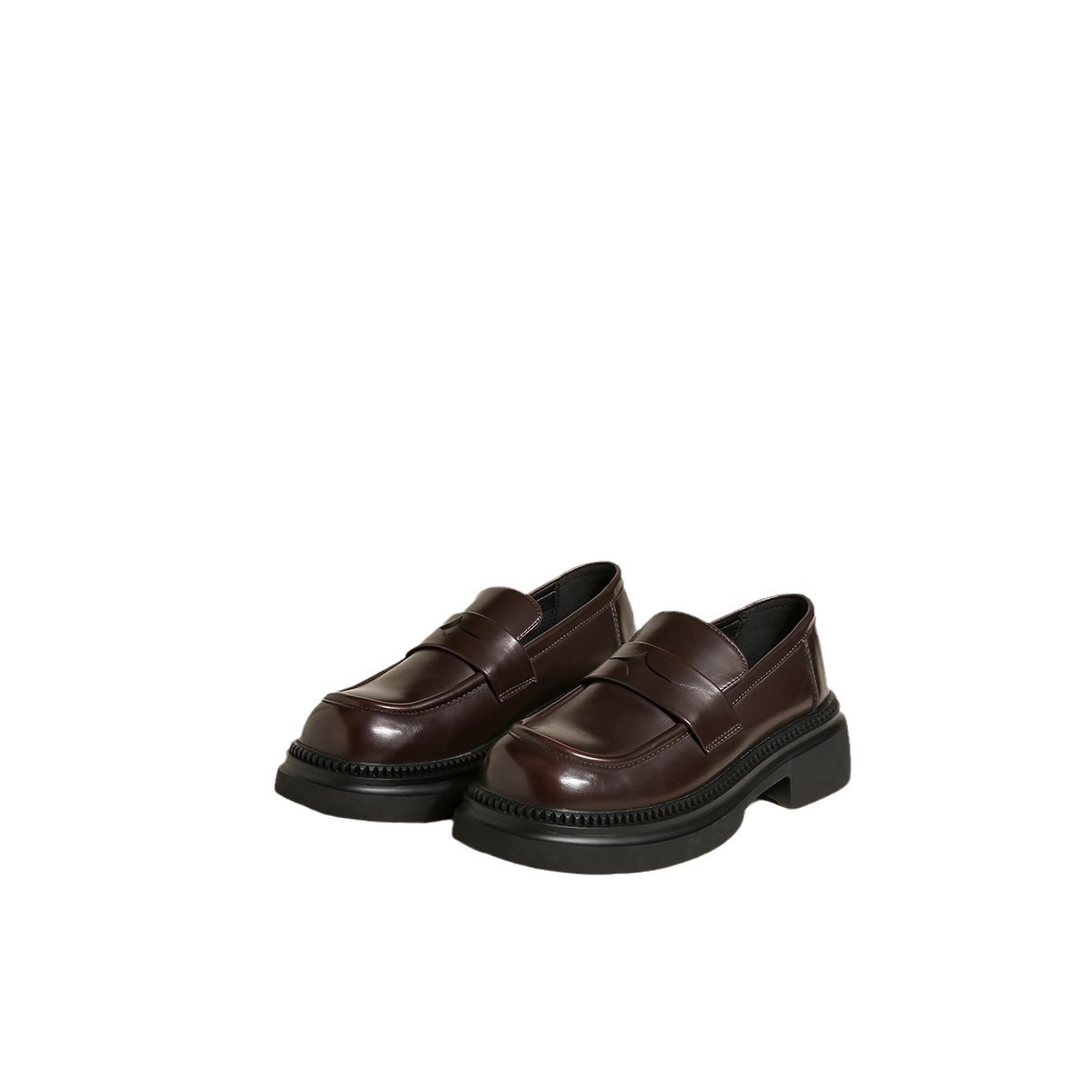 Women Shoes Leather Shoes Fashion Simple Style Lofter Shoes Black Free shipping