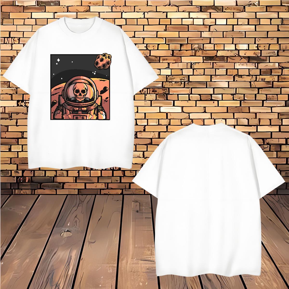 T-Shirts for Men 230g Pure Cotton space Beach Breathable Short Sleeve Custom Big Size Men Tops Tees Designer Soft Tops Shirt