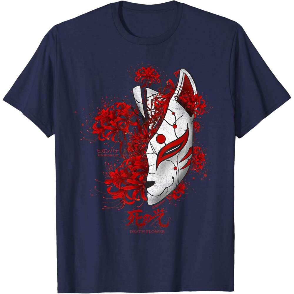 T shirt for Mens Japanese Spider Lily Anime Flower in Soft Grunge Aesthetic T-Shirt Shirts Tshirt Graphic Tee Casual Tops Clothes Short sleeve