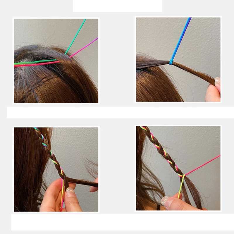 30-40 pieces of mixed color hair braided ropes used for DIY ponytails for African girls and hair accessories for female styling W240814