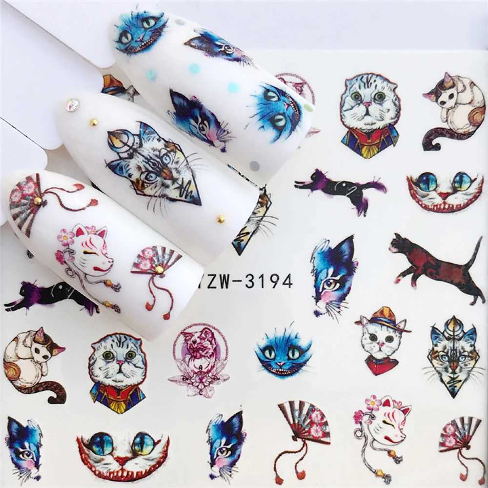 Nail Stickers Owl Maple Leaf Nail Watermark Sticker For Nails DIY Water Transfer Sticker For Manicure Sticker Nails SuppliesXJ240814