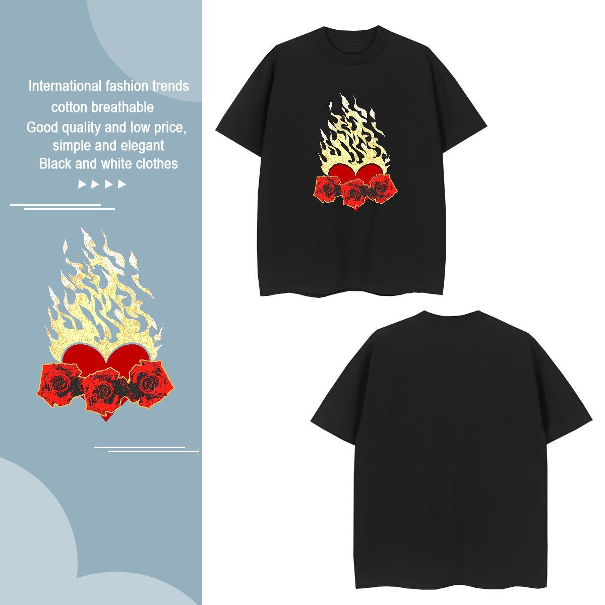 T Shirt For Man 230g Pure Cotton painting Summer Casual O Neck Short Sleeves Customized Men Clothes T-Shirt Casual New Wholesale Tops Shirt