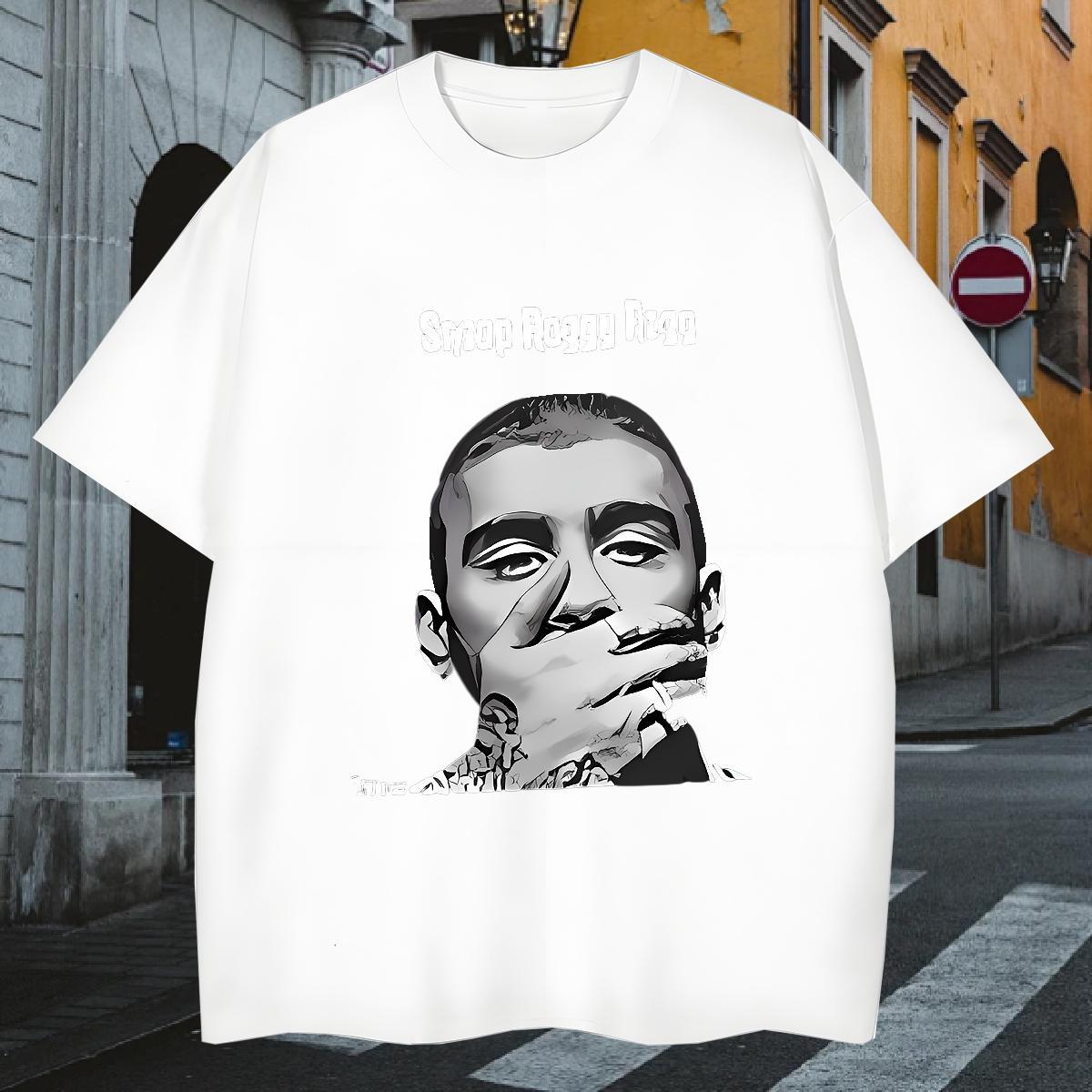 T Shirt For Man 230g Pure Cotton portrait Street wear Hip Hop Breathable Black Oversized Men Tshirts Fashion Casual Classic Tees Shirts