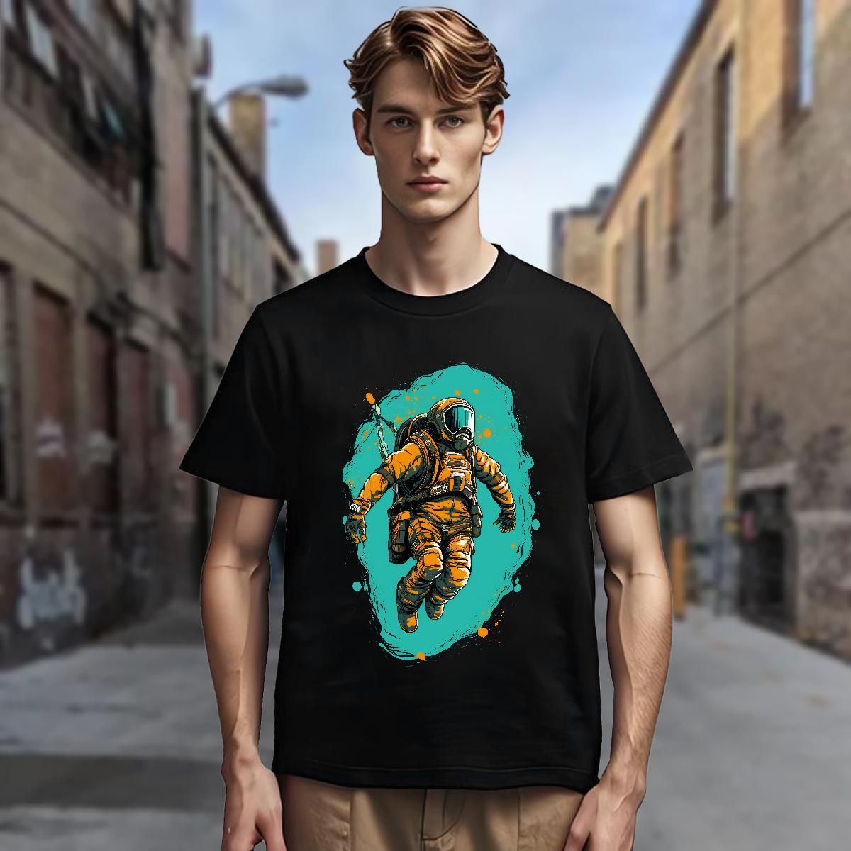 T Shirt For Man 230g Cotton universe Spring Summer Breathable Crew Neck Graphic Tshirts Fashion Popular Tops