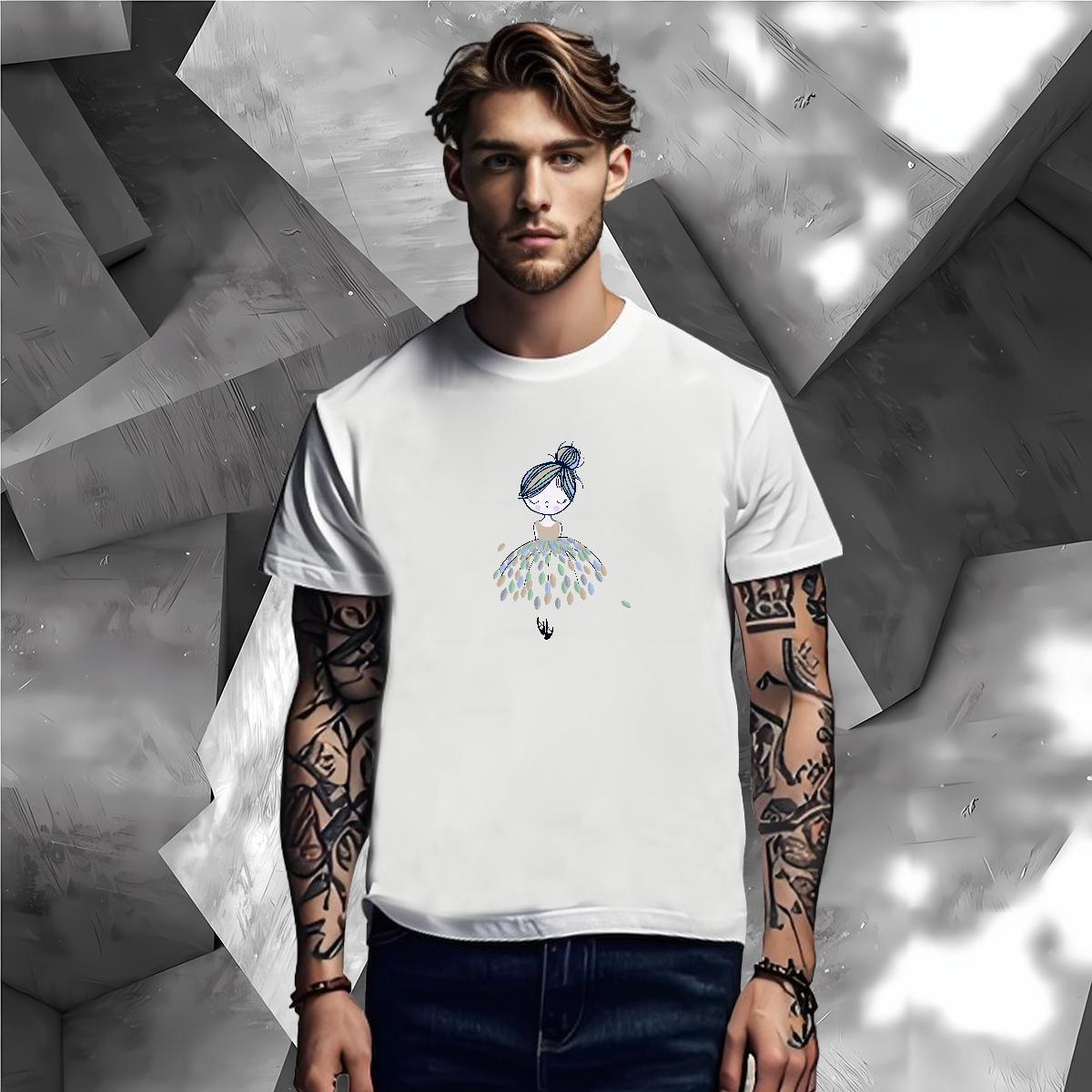 Man T Shirts 230g Cotton painting Spring Summer Pure Cotton Cartoon Printing L-4XL Tshirt for Man Woman Customized Soft Tops Tees