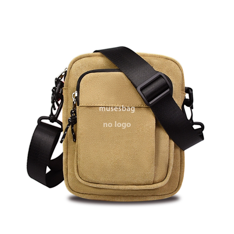 Leisure simple canvas crossbody bag Korean version of the trend shoulder bag all outdoor travel crossbody bag lightweight sports bag
