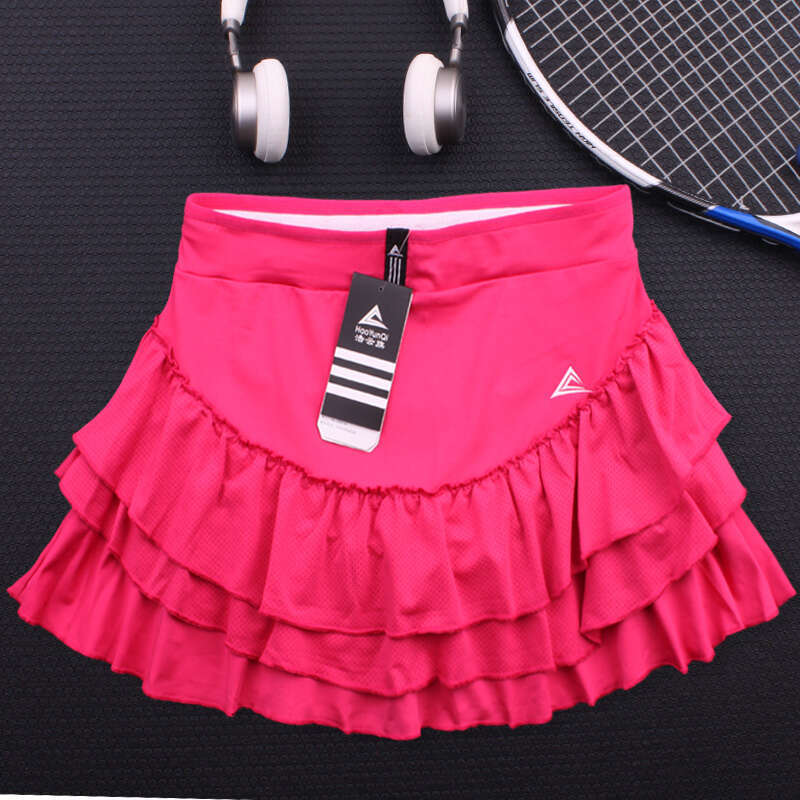Dry Quick Sports Tennis Skirt Women Fluffy Cake Fiess Yoga Running Clothes Girl Badminton Solid Pleated Workout Skort