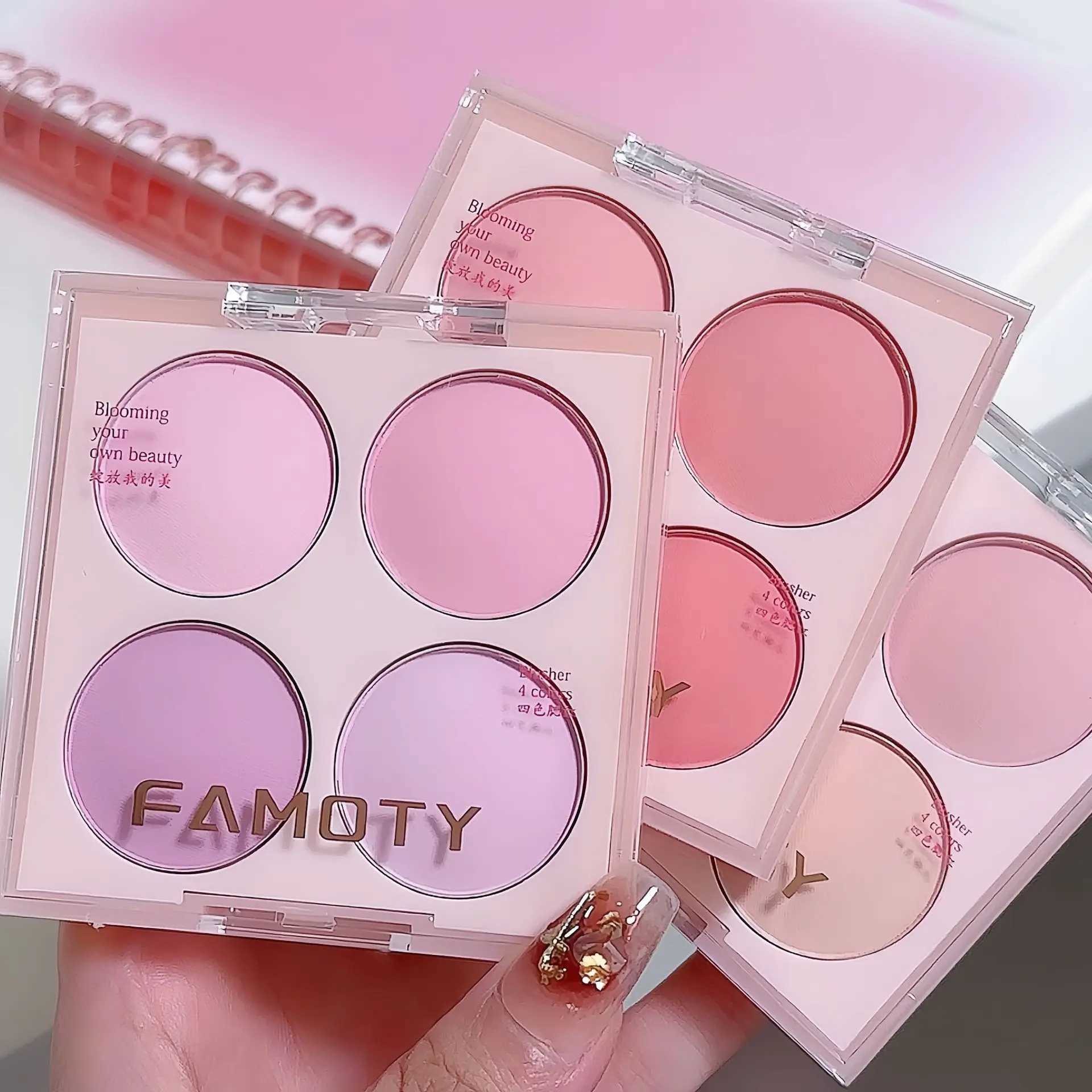 4 Colors Blush Powder Face Makeup Sweet Warm Colors Matte Cheek Powder Facial Beauty Cosmetic Makeup Blush Y240815