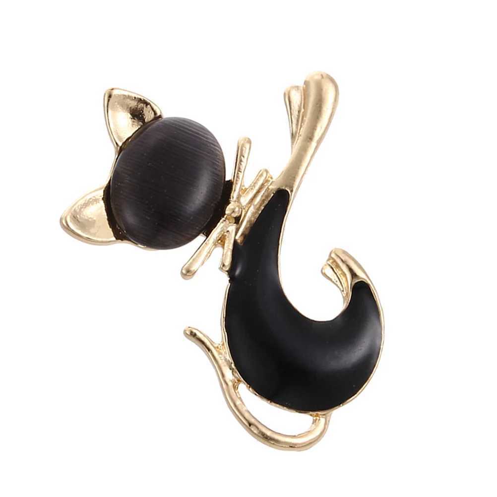 Elegant brooch alloy lapel brooch jewelry accessory brooch gift (black cat shaped) W240815