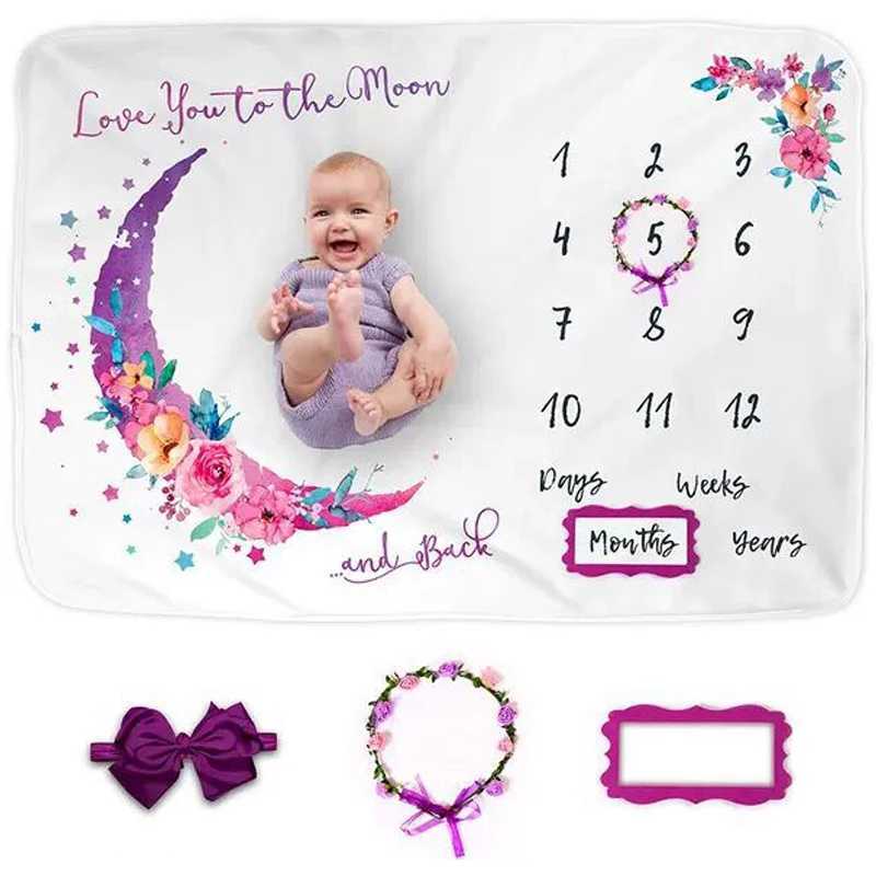 Premium Flannel Blanket for Baby Photography - Perfect for Milestone Monthly Photoshoots Photoshoot Accessories Y240815