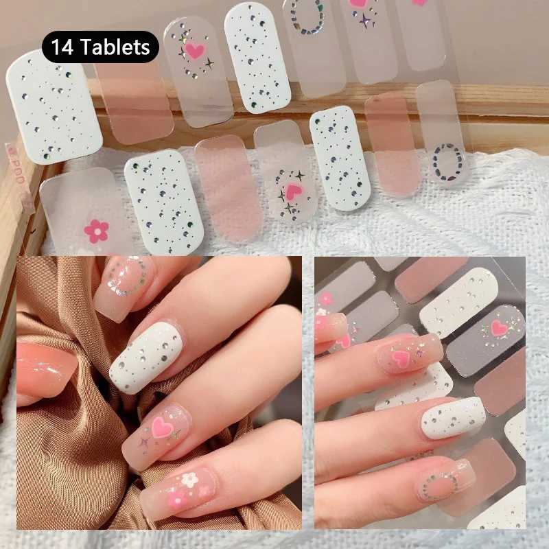 Lily Flower Full Cover Nail Stickers Long-Lasting Self-Adhesive Summer Nail Polish Wraps Manicure Nail Art Making AccessoryXJ240814