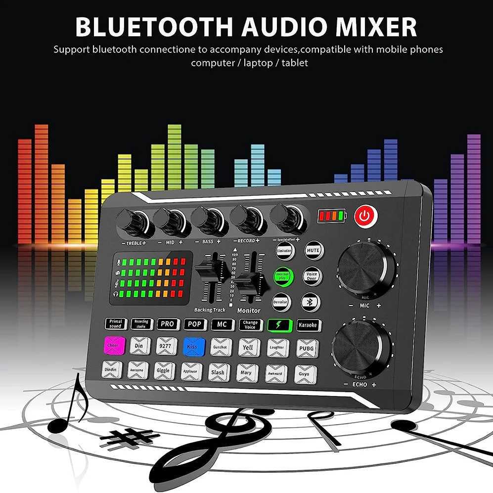 Real time sound card and audio interface with DJ mixing effect and speech converter suitable for streaming/podcasting/gaming B240815