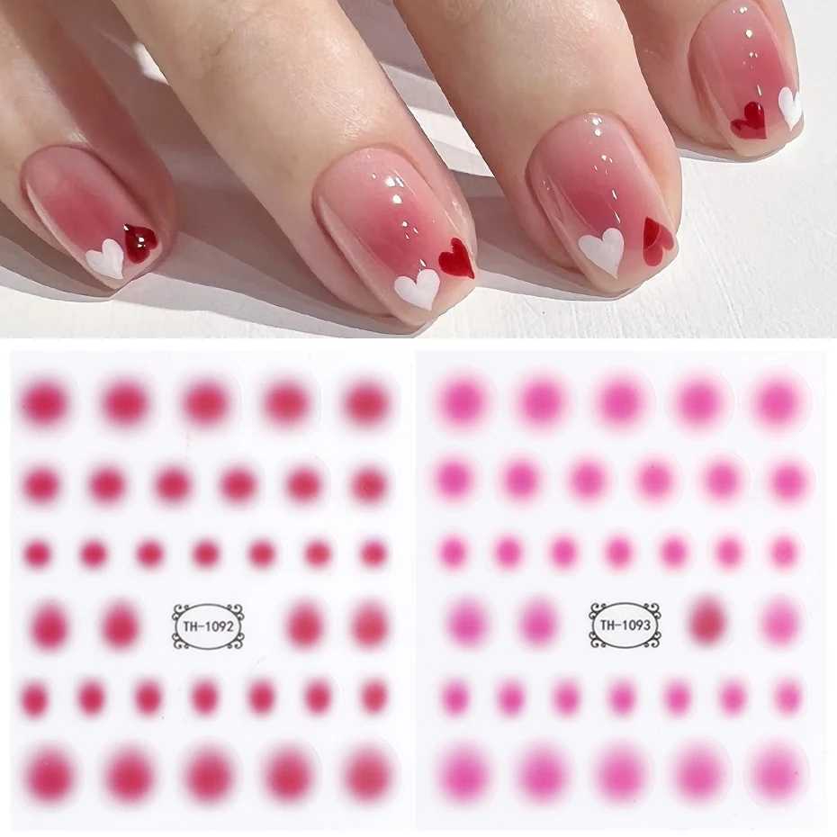 Gradient Blush Nail Sticker 3D Aura Red Blue Dizzy Powder Blusher Nail Decals Halo Dye Jelly French Ombre Manicure DecorationsXJ240814