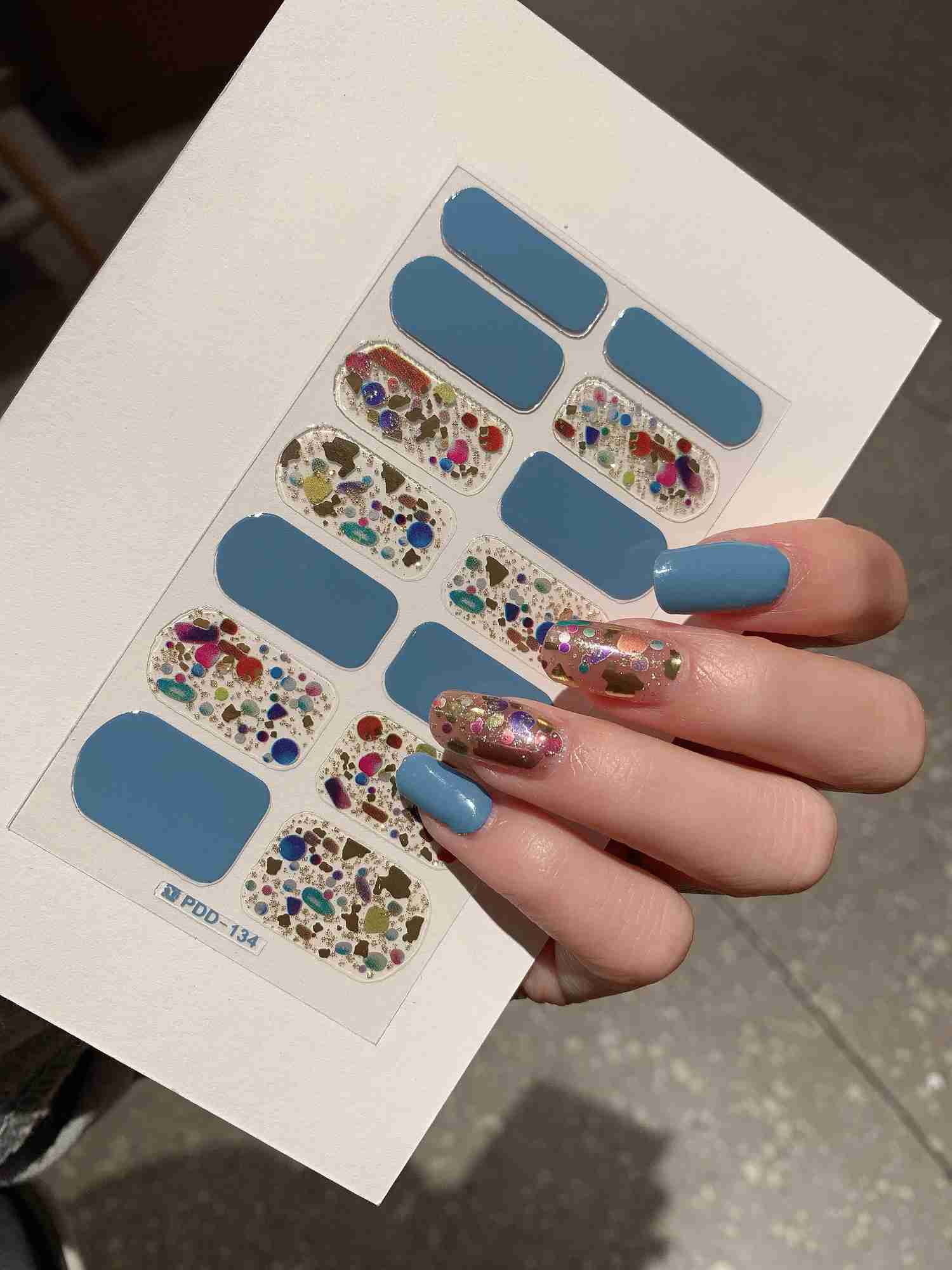 DIY Semi Cured Gel Nail Stickers Long-Lasting Solid Color Fresh Flowers In Spring Nail Strips Patch Slider Full Cover DecalXJ240814