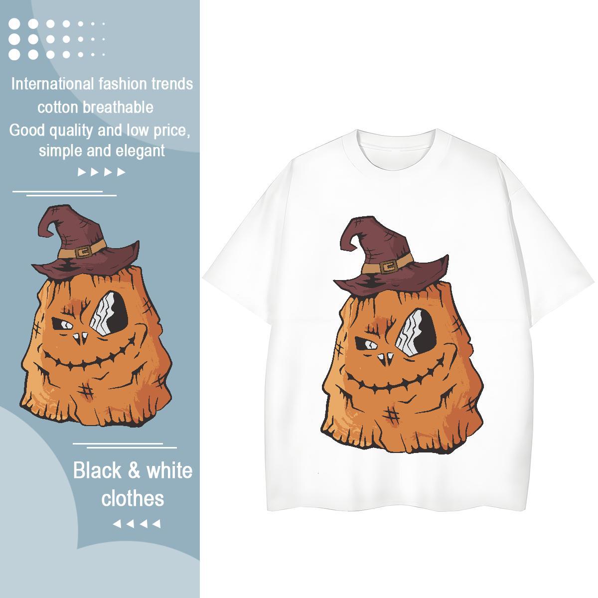 Free Shipping T Shirts Men hat Breathable Crew Neck Hip Hop Cartoon Print 230g Cotton Tshirt for Man Woman DIY Tshirts