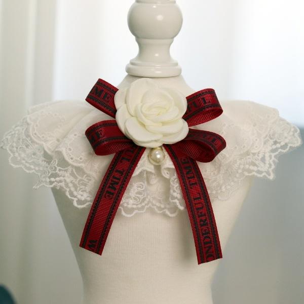 Pet Bib Saliva Towel Rose Pearl Bib Dog Cat Cute Lace Bow Neck Collar Than Bear Teddy Bow Tie Collar