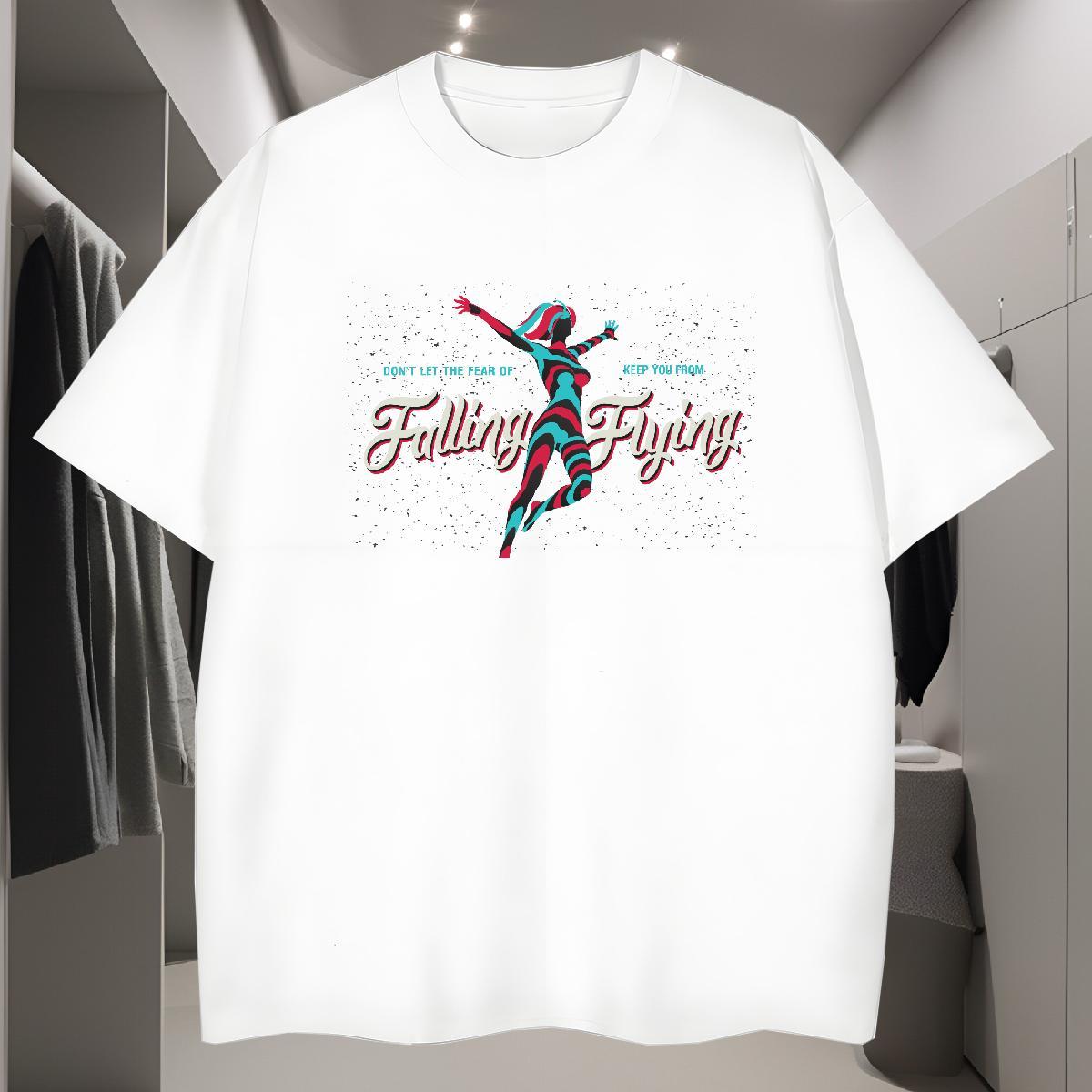 T shirt 230g 100% Cotton portrait Street wear Hip Hop O Neck Short Sleeves DIY Anime Men Tshirts Brand Soft Tees