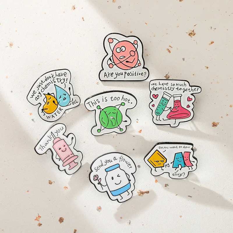 Chemical laboratory tools enamel pins beaver testing tubes molecular loops lapels badges backpacks cute cartoon jewelry gifts wholesale W240815