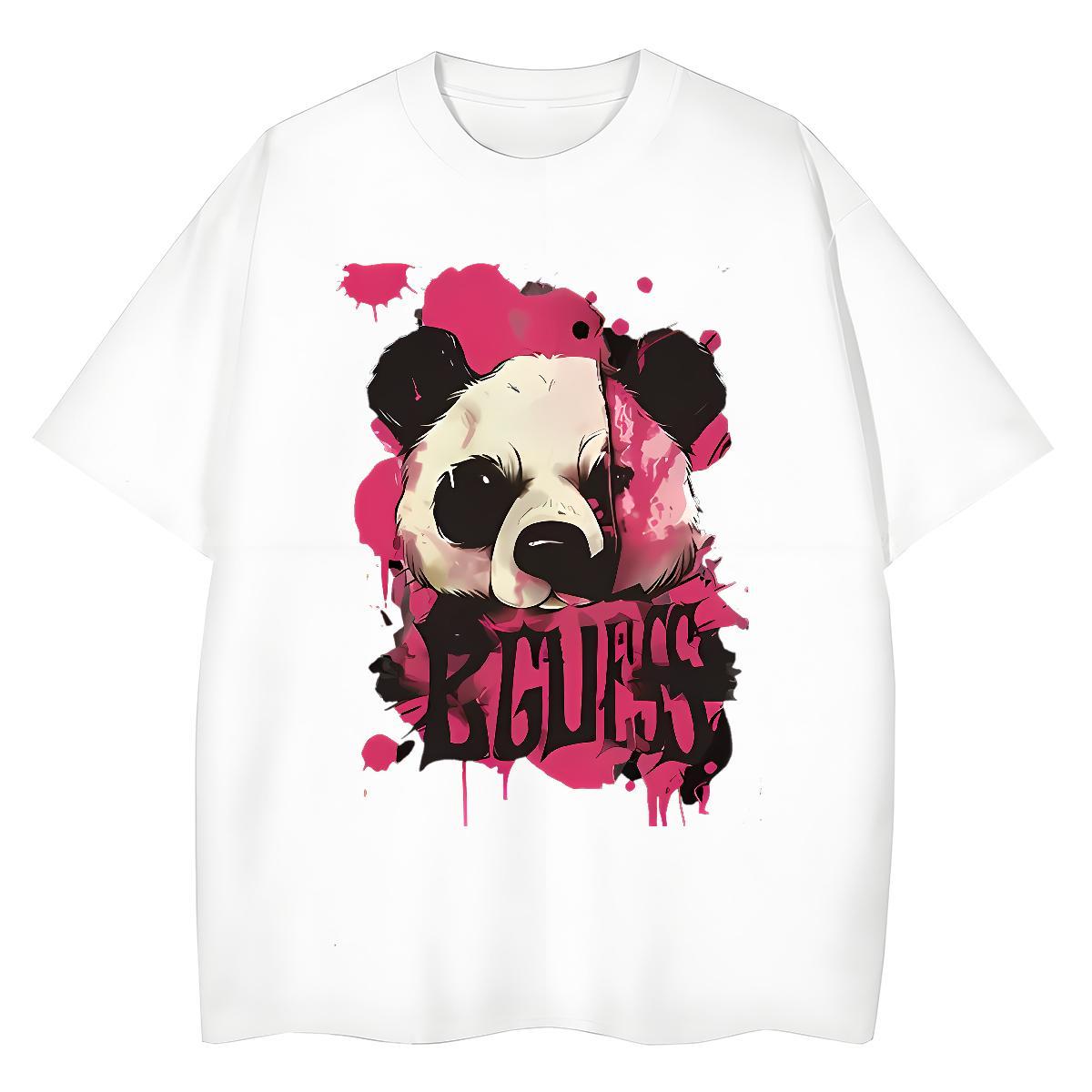 Free Shipping Man T Shirts panda Breathable Crew Neck High Street Hip Hop Custom Anime 230g 100% Cotton Men Tees DIY Customized Clothings