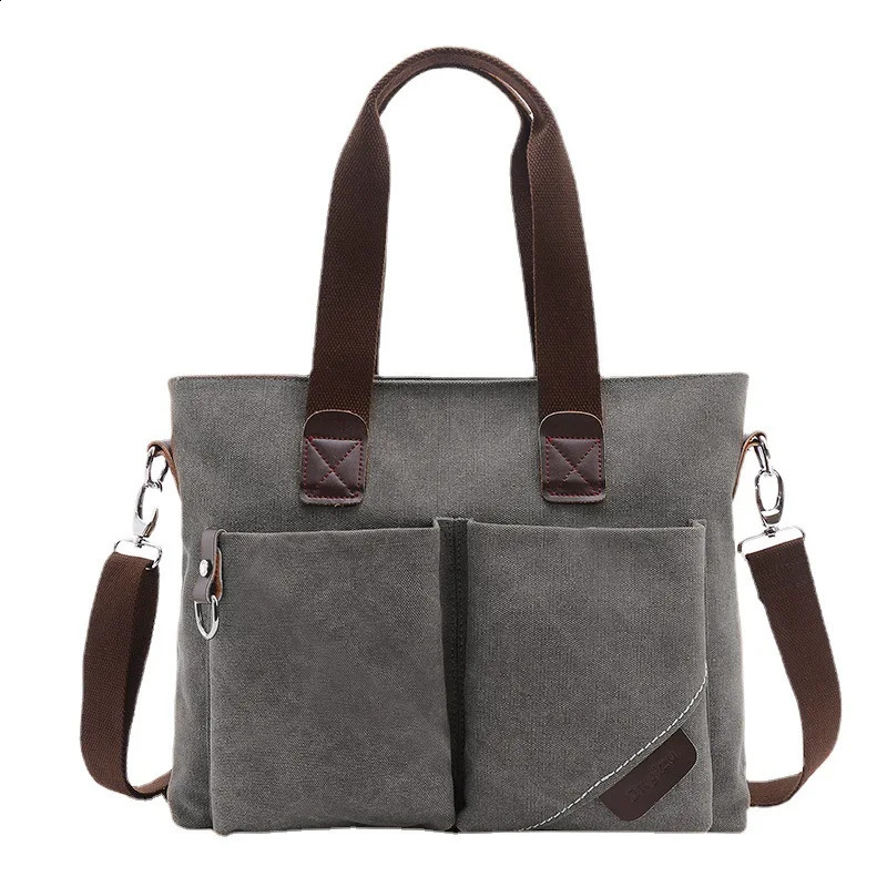 Men Bags Canvas Messenger Bag Men Laptop Briefcase Casual Shoulder Crossbody Bag Tote Bag for Women Leather Bags Bolsa Maleta 240813