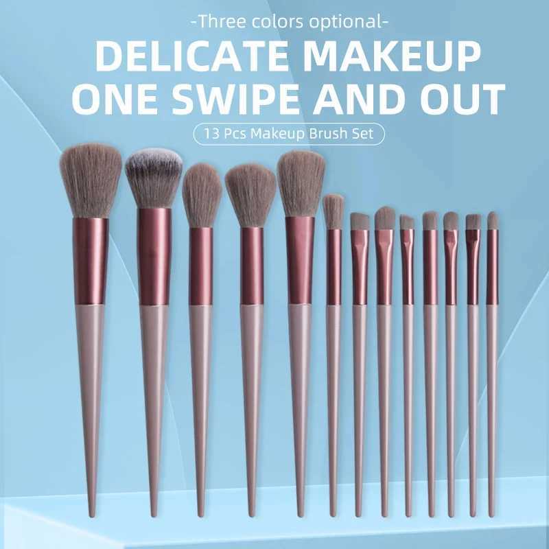 13 makeup brushes Soft hair fiber brush Starter eye shadow brush Powder concealer brush tool W240814