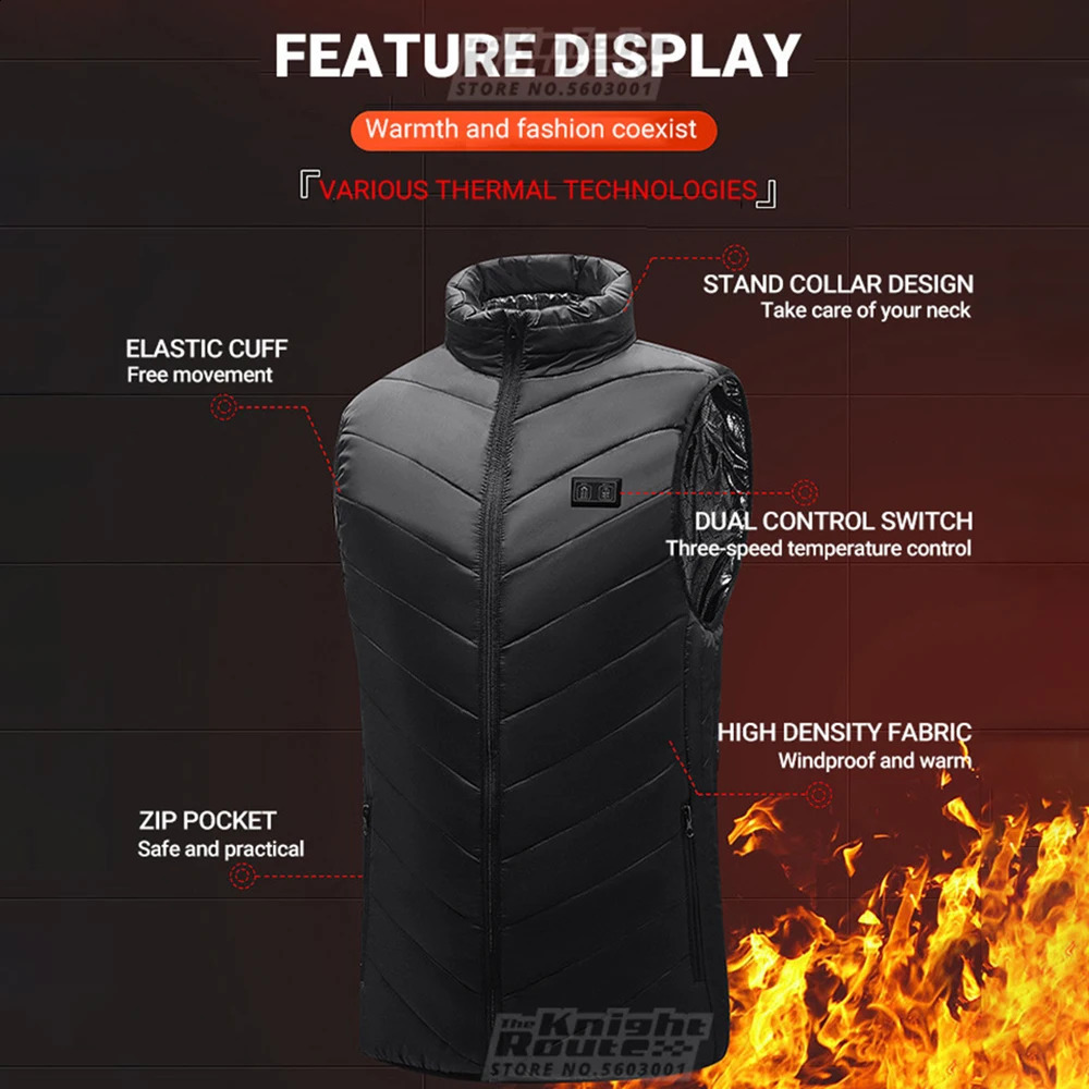 Winter Heated Vest 21 Areas Body Warmer Women Men Warm Heating Jacket Heated Vest Thermal Clothing Camping Outdoor Camping Warm 240815 - view 4
