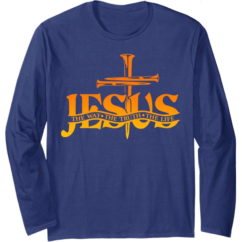 Long Sleeve Shirts for Men sweatshirt Jesus Life Bible Verse Christian Worship Long Sleeve Tee Streetwear Casual tops clothes