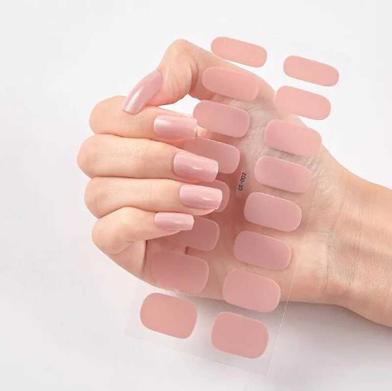 Nail Sticker New Solid Color Adhesive Nail Wraps DIY Nail Polish Film Patch Manicures Transfer Decals Decors Pegatinas Ara UasXJ240814