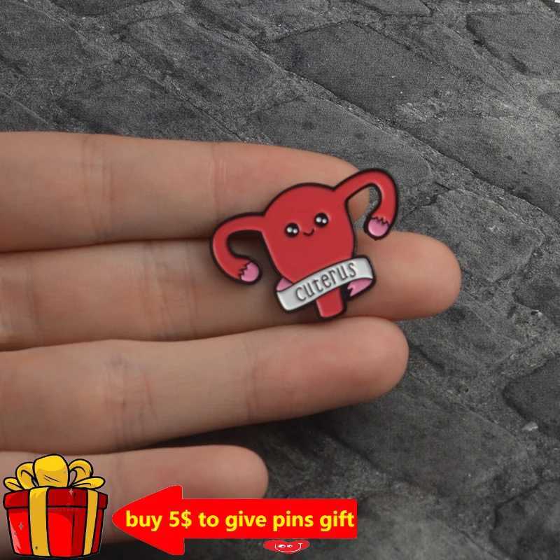 Cuterus Enamel Pin Womens Uterus Womens Brooch Gift Womens Icon Button Badge Pocket Collar Clothing Hat W240815
