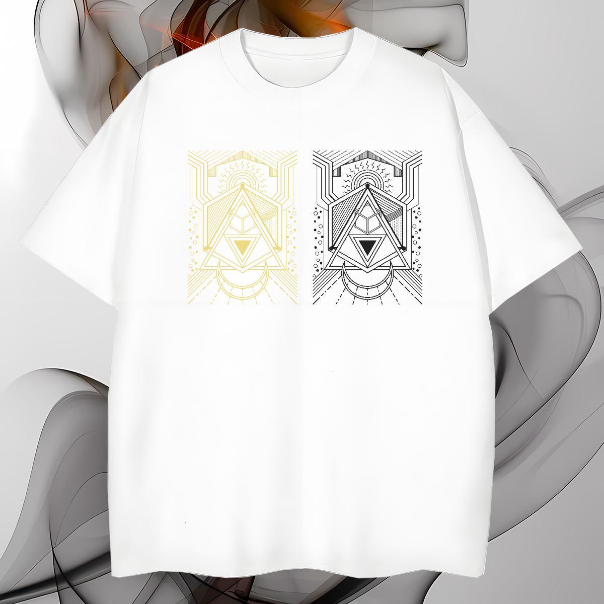 T shirt 100% Cotton 230g Lines Street Casual Short Sleeve O-Neck Cartoon Printing L-4XL Men Tshirts Designer Soft Wear