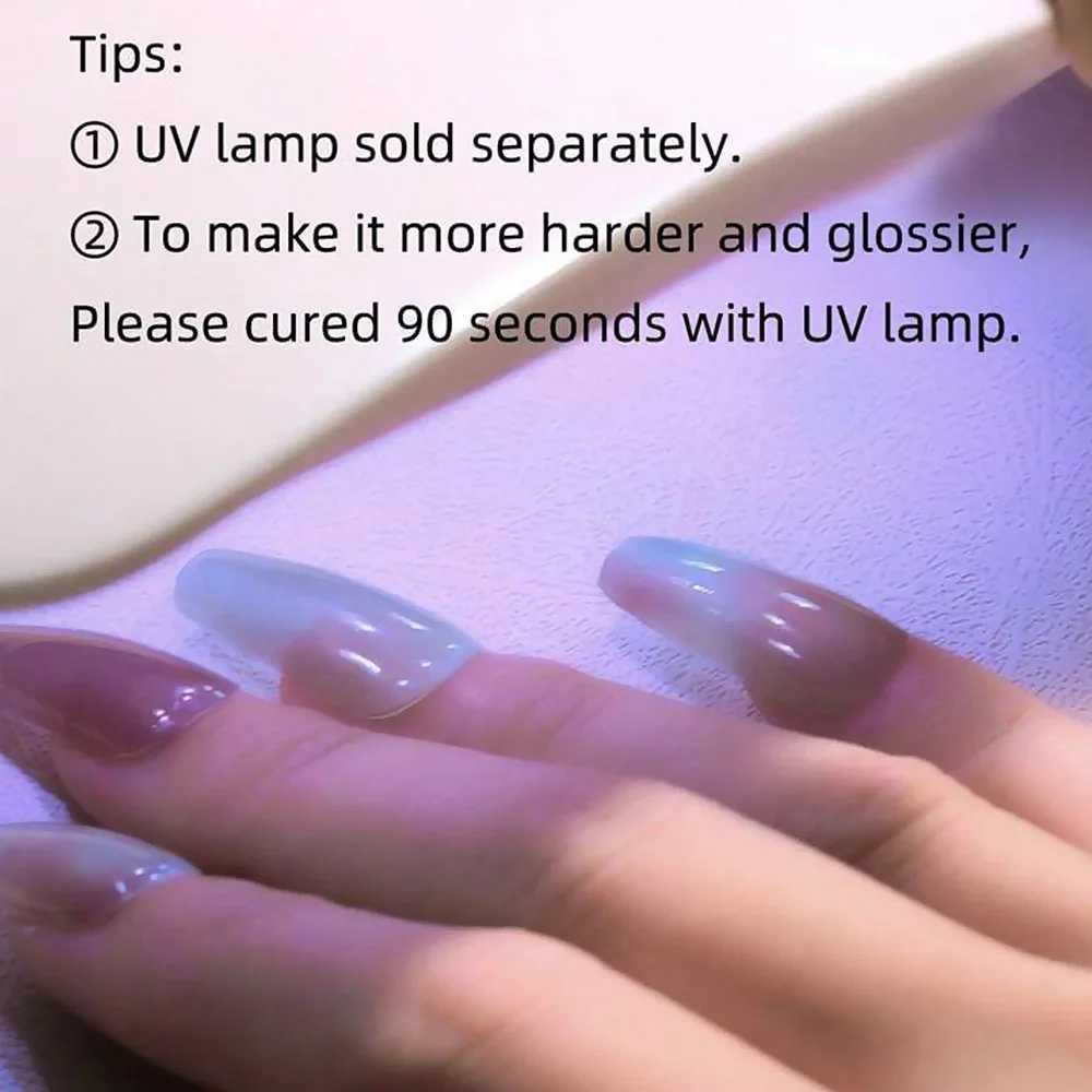 16Tips Semi Cured Gel Nail Wraps Golden Glitter French Phototherapy Lamp UV DIY Gel Patch-Includes Nail File Wooden StickXJ240814