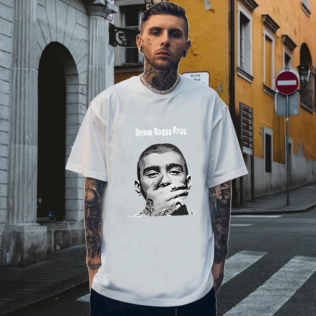 T Shirt For Man 230g Pure Cotton portrait Street wear Hip Hop Breathable Black Oversized Men Tshirts Fashion Casual Classic Tees Shirts