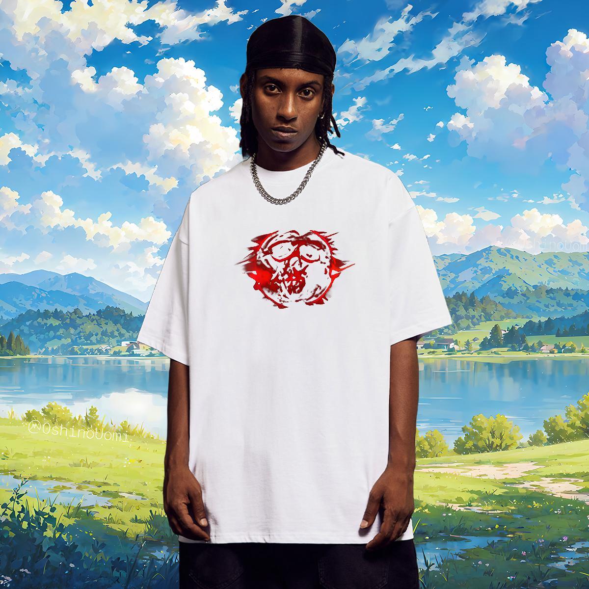 T-Shirts for Men 230g Cotton Terror Outdoor Crew Neck Breathable Custom Print Plus Size Men Tees 2024 New Soft Top Tees