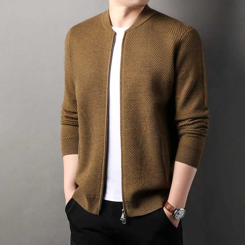Men Casual Zipper Fashion Casual Vintage Knitted Sweater Cardigan Jacket Man Knitwear Coat Outerwear Mens ClothesXJ240814