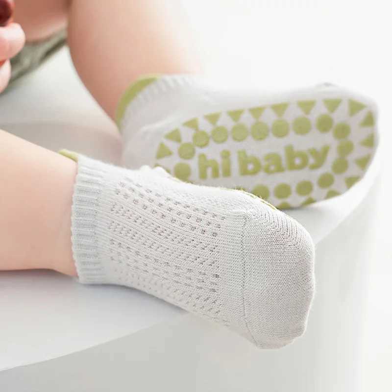 6 pairs of baby boys and girls cotton anti slip floor socks for summer indoor activities and learning walking ankle socks for children W240814