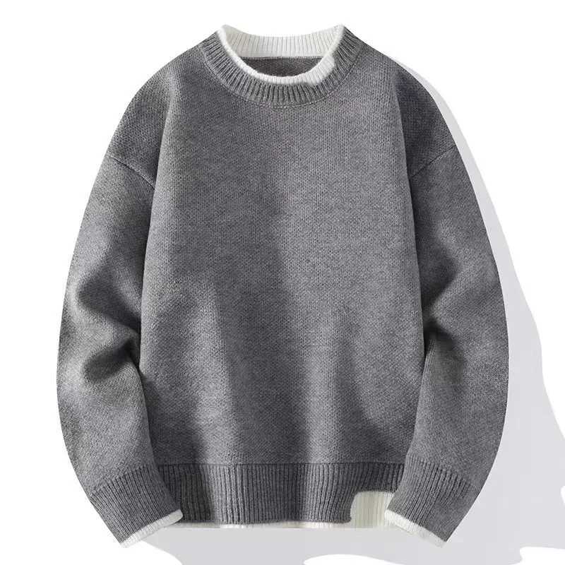 Sweaters Men Long Sleeve Solid Fashion Knitted Hip Hop Pullover Male O-Neck Knitwear Casual Couple Male Sweaters Streetwear 3XLXJ240814