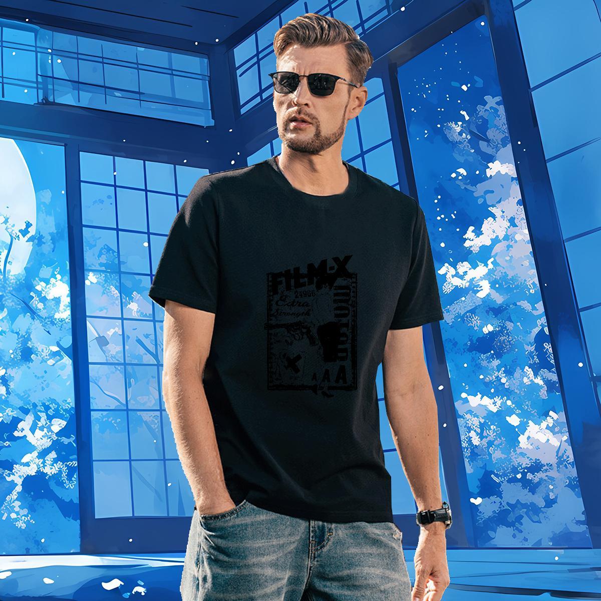 TOP Quality person T-Shirts for Men Casual Beach Mens Tshirts 230g Cotton Stylist Breathable Short Sleeve Anime Print Wear