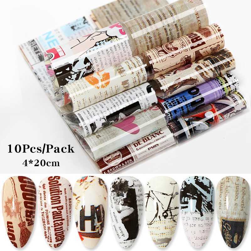 BORN PRETTY 10pcs Nail Foils Marble Paper Gel Polish Transfer Sticker DIY Pattern Manicure Nail Art Decoration DecorationsXJ240814